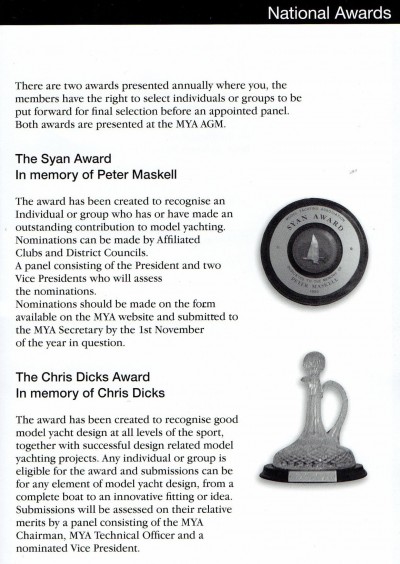 Syan Award, Chris Dicks Award "Syan Award - Chis Dicks Award - Guildford Model Yacht Club - Roger Stolley - National Awards - Tech Team"